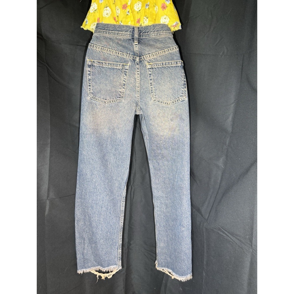 Free People We The Free Maggie Mid-Rise Straight Leg Jeans - Back Alley Blue -28 - Picture 2 of 9